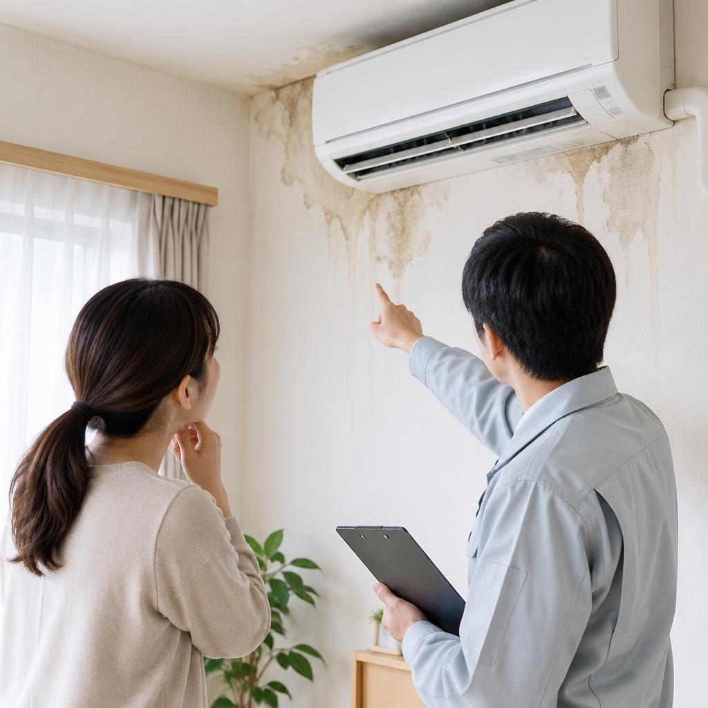 壁の汚れ落としや水漏れ修理も、まずは状態を確認