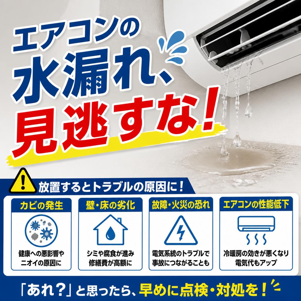 エアコンの水漏れ、見逃すな！