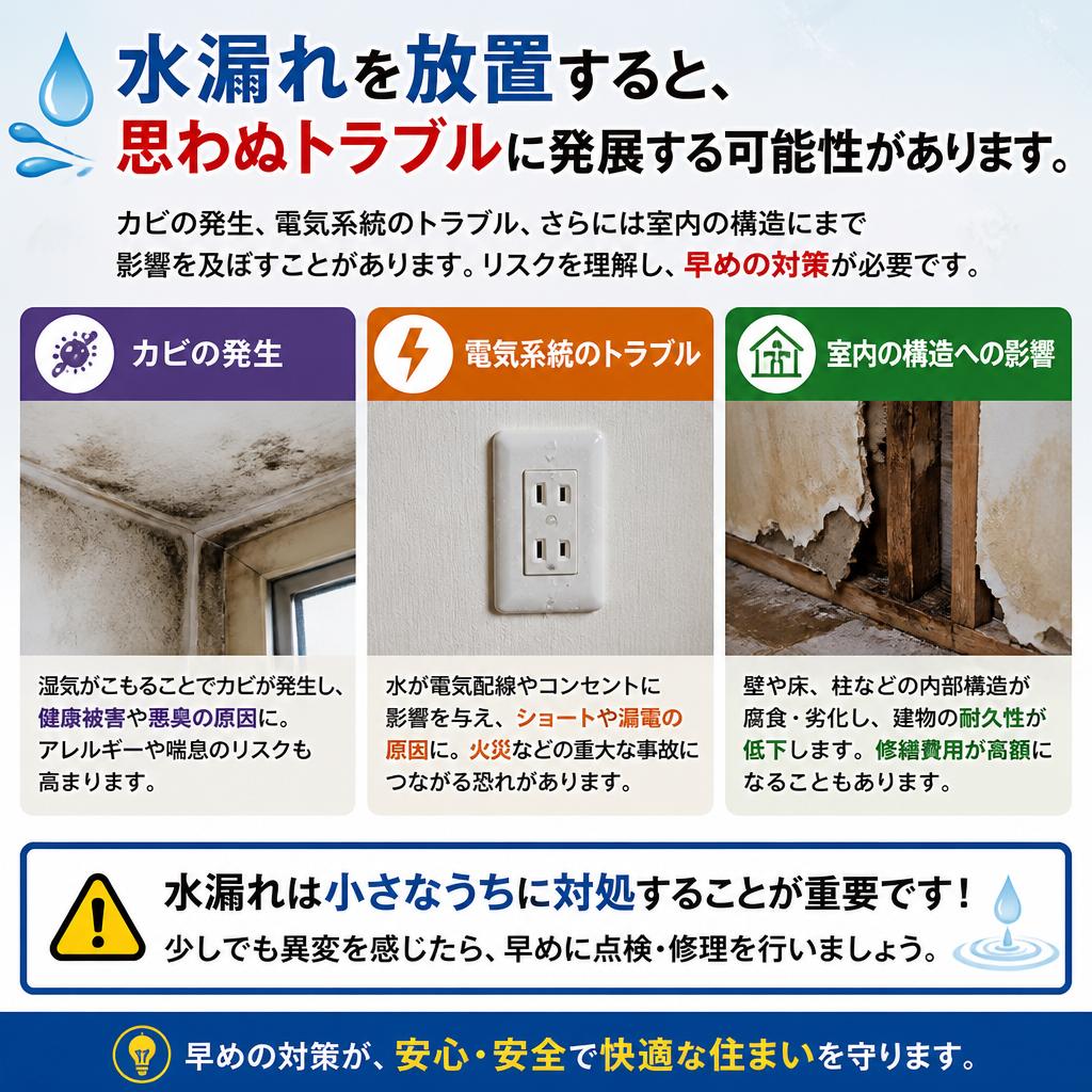 水漏れが引き起こすトラブルとは？