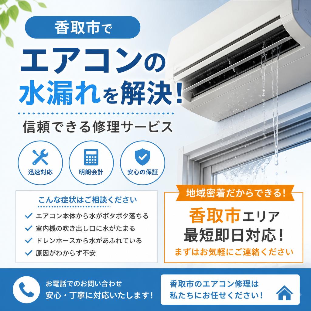香取市でエアコンの水漏れを解決！信頼できる修理サービス
