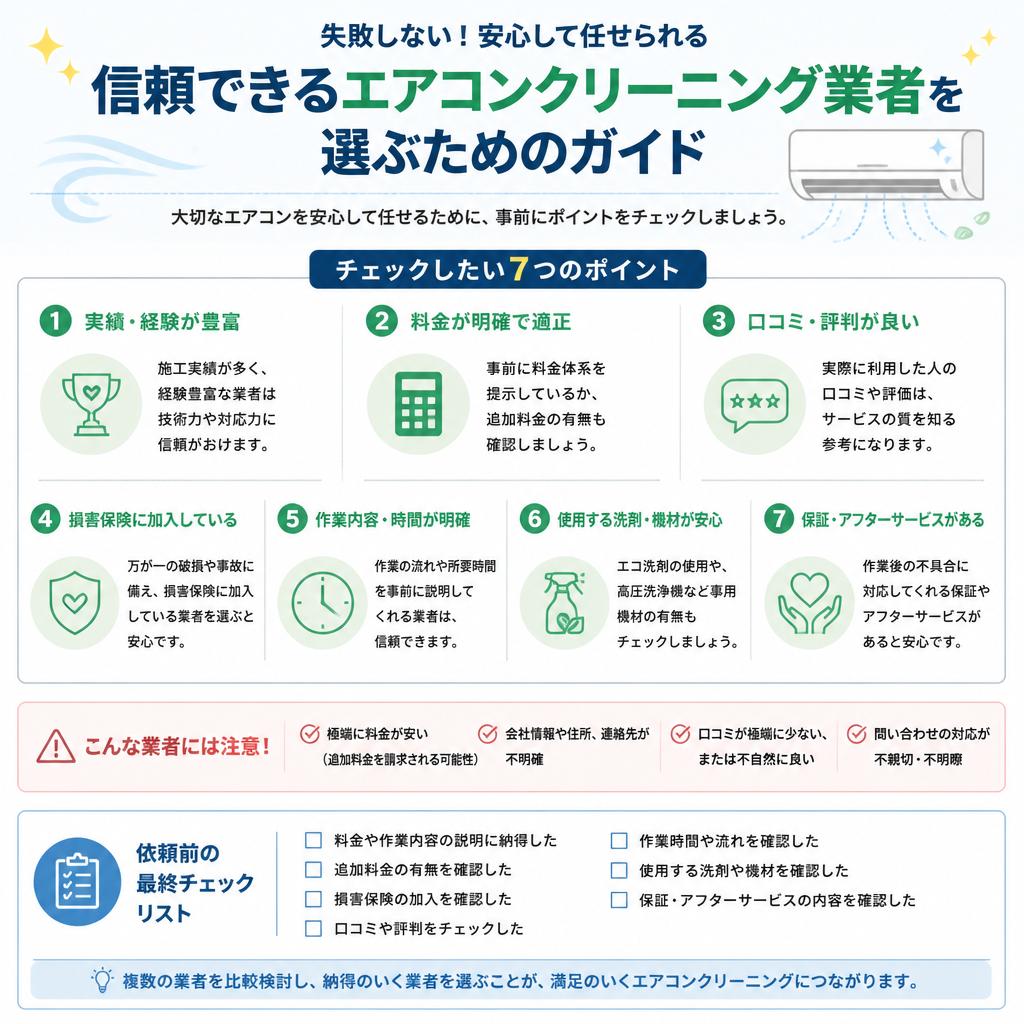 信頼できるエアコンクリーニング業者を選ぶためのガイド