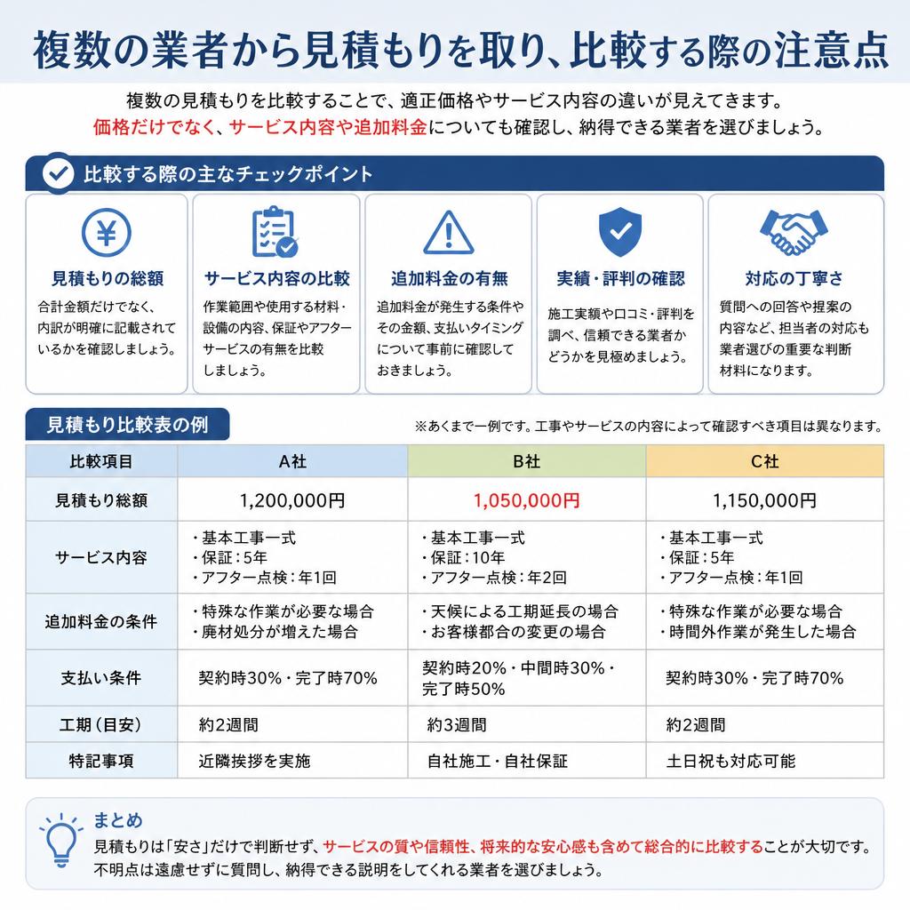 見積もりの比較と注意点