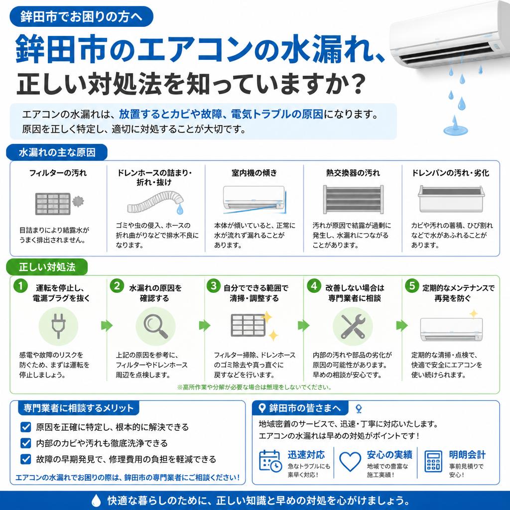 鉾田市のエアコンの水漏れ、正しい対処法を知っていますか？