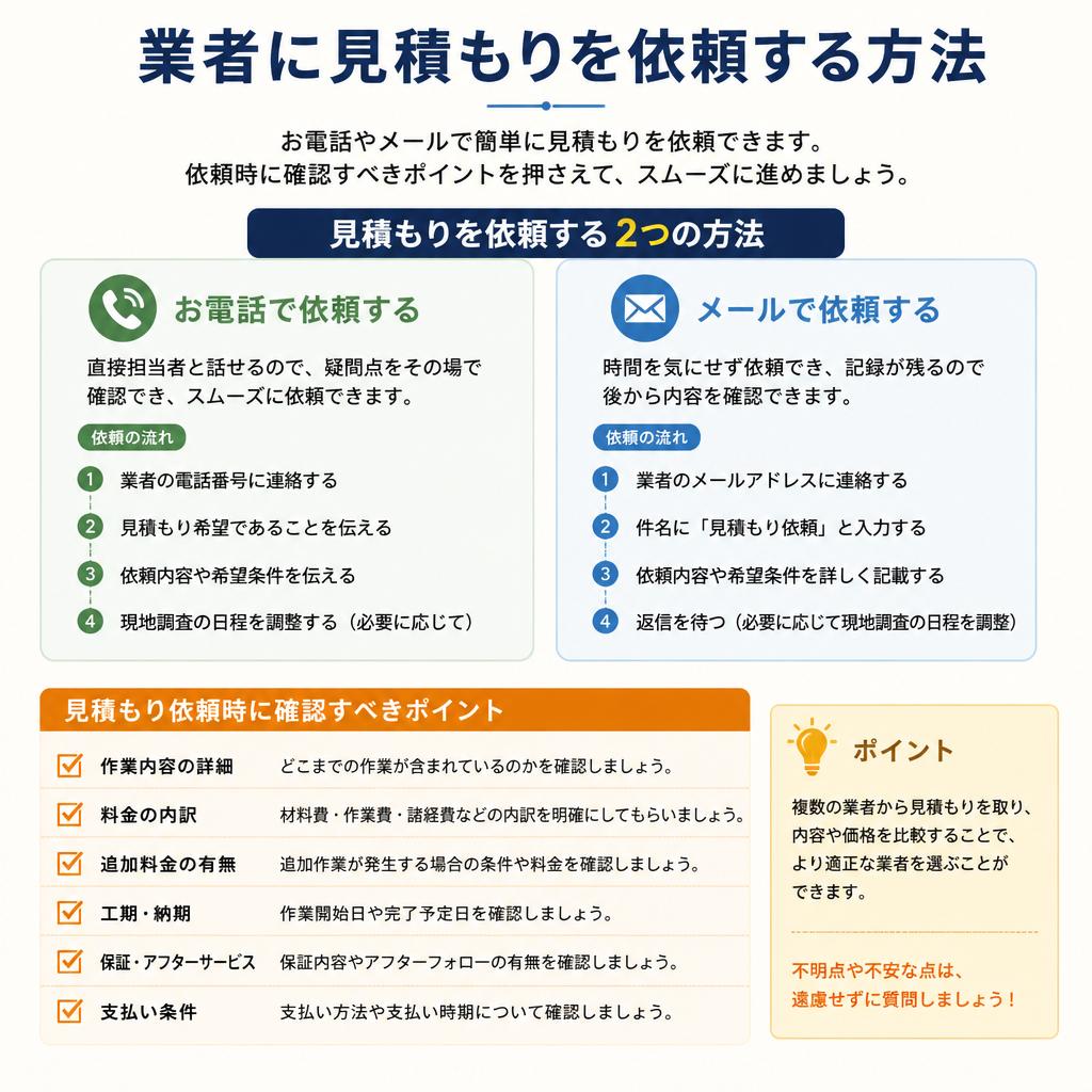 見積もり依頼方法と注意点