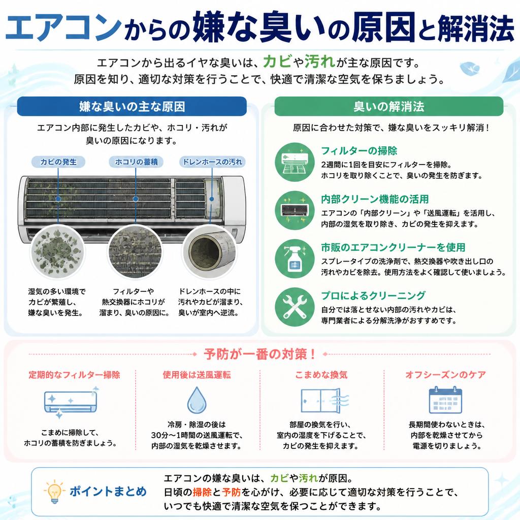 エアコンの臭い解消法とは？
