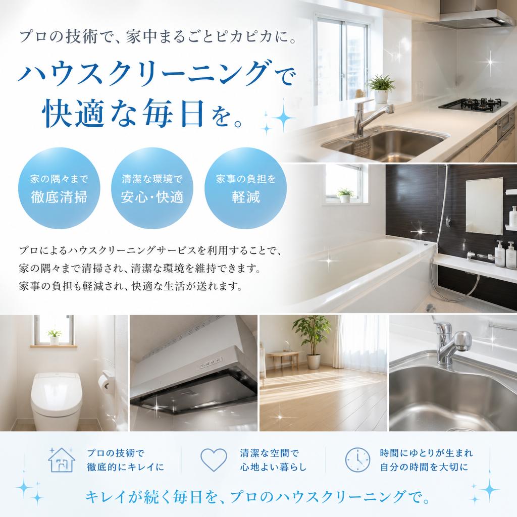 ハウスクリーニングサービスで快適さを