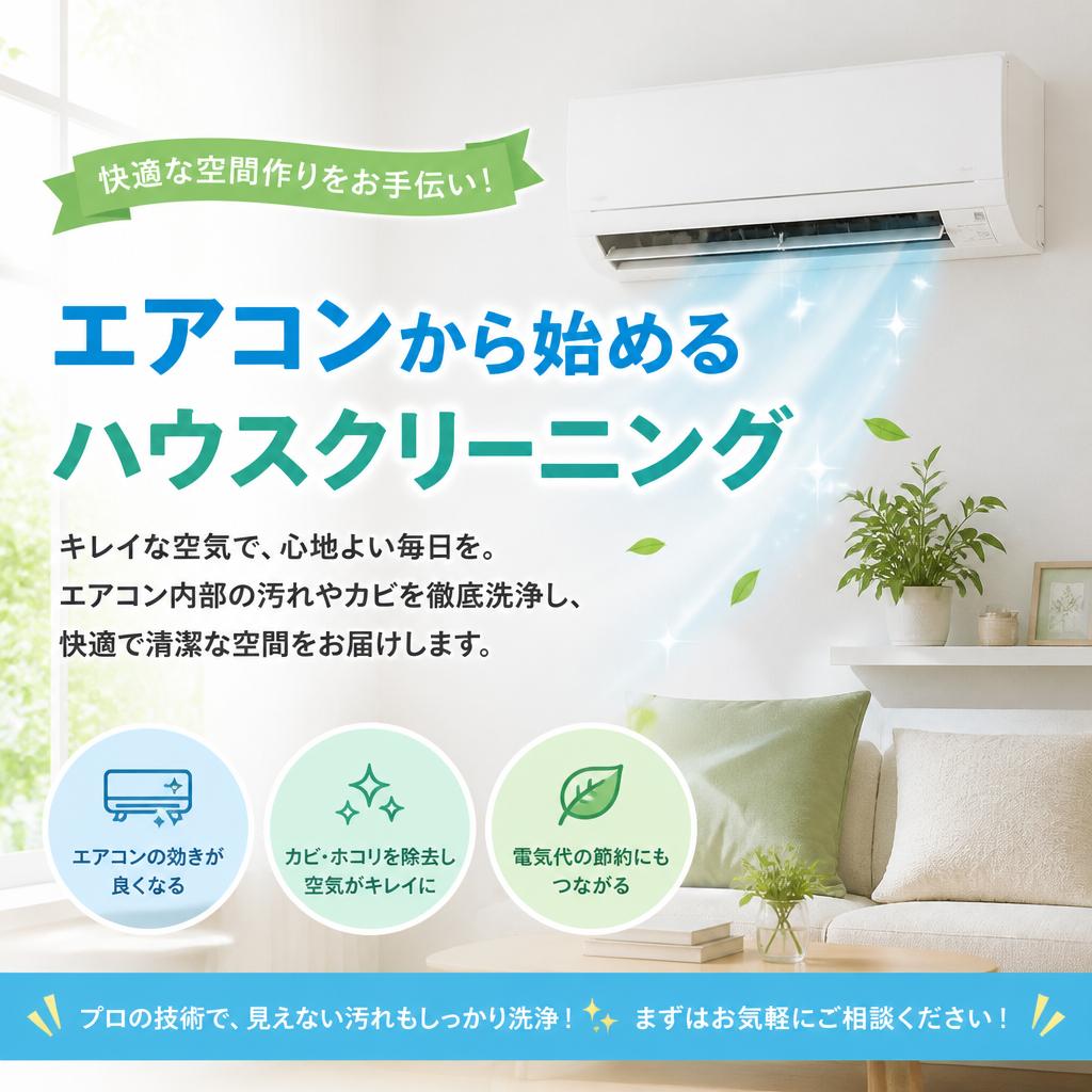快適な空間作りをお手伝い！エアコンから始めるハウスクリーニング