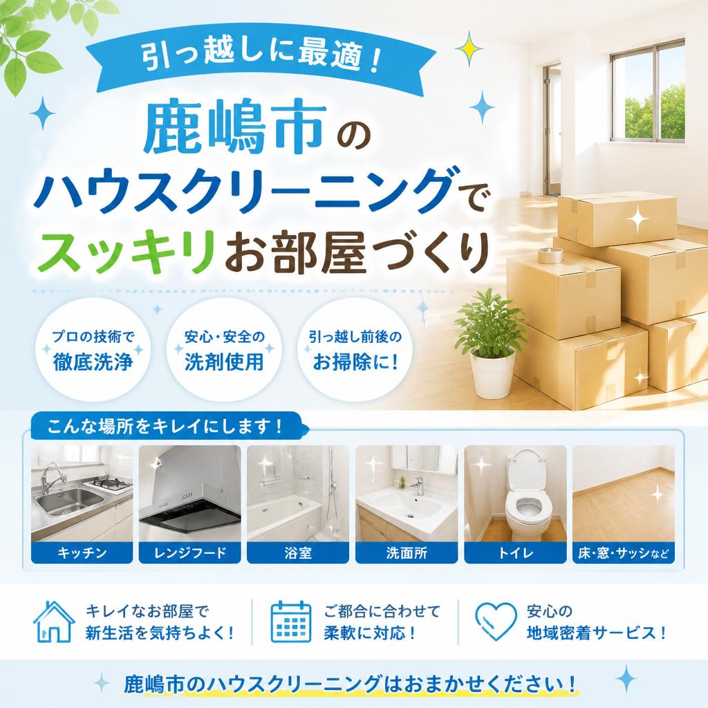 引っ越しに最適！鹿嶋市のハウスクリーニングでスッキリお部屋づくり